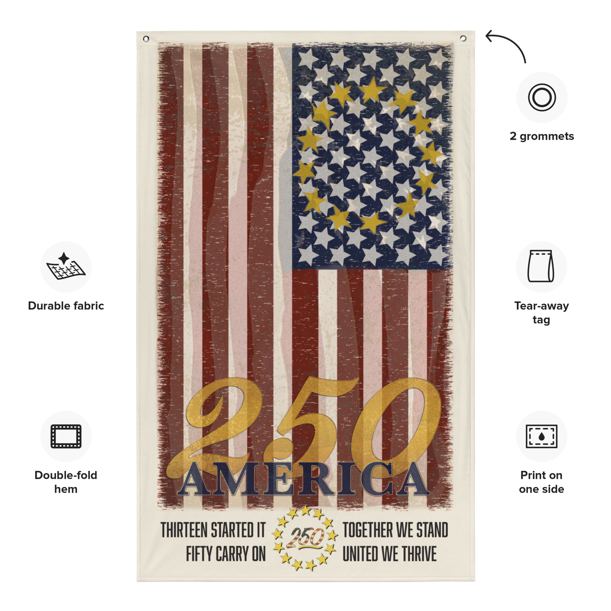 US Semiquincentennial 13 to 50 Flag - Image 2